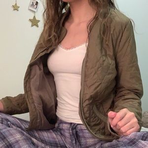 Olive Green Puffy Winter Coat Jacket